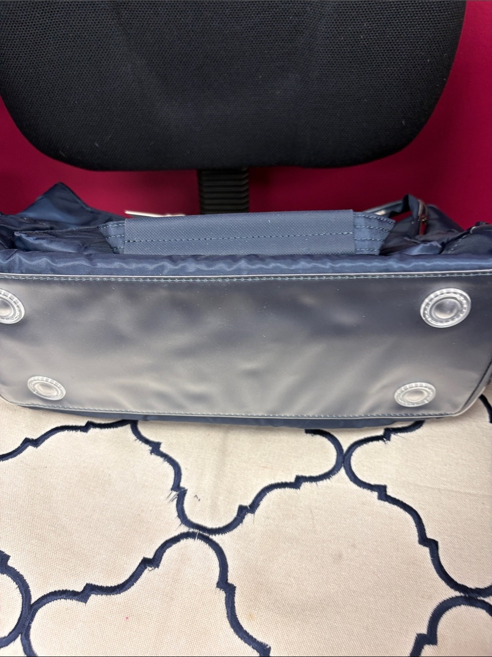 lug Quilted Nylon Tote in Navy Blue - Picture 5 of 5